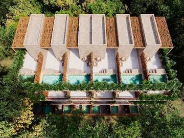 PreVenta Estudio PH en Tulum Esquina con Rooftop, Natural Pool, Fogata