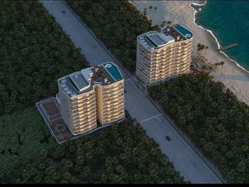 DEPARTAMENTO DE 3 HABITACIONES FRENTE AL MAR Y CLUB DE PLAYA EN COSTA MUJERES