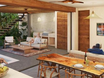 PROMOCIÓN VILLA EN TULUM CERCA DE LA PLAYA AMUEBLADA 2 HABITACIONES/ROFTOP/GYM