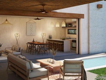 PROMOCIÓN VILLA EN TULUM CERCA DE LA PLAYA AMUEBLADA 2 HABITACIONES/ROFTOP/GYM