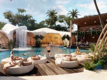 PROMOCIÓN VILLA EN TULUM CERCA DE LA PLAYA AMUEBLADA 2 HABITACIONES/ROFTOP/GYM