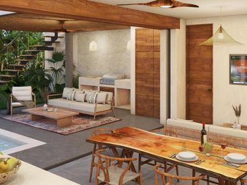 PROMOCIÓN VILLA EN TULUM CERCA DE LA PLAYA AMUEBLADA 2 HABITACIONES/ROFTOP/GYM