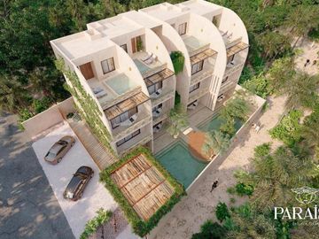 EN VENTA ESTUDIO EN TULUM|ALBERCA|SWIM UP|A 5 MINUTOS DEL MAR|AREA DE YOGA