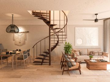 HERMOSO condo 2 hab, 2 piso TULUM   VESTIBULO, BAR, GIMNASIO