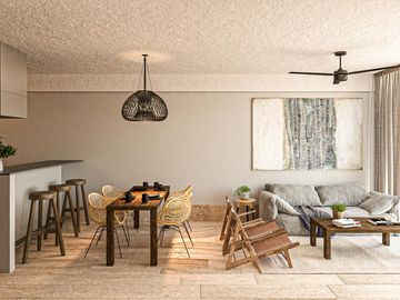 HERMOSO condo 2 hab, 2 piso TULUM   VESTIBULO, BAR, GIMNASIO