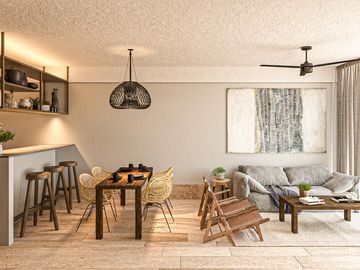HERMOSO condo 2 hab, 2 piso TULUM   VESTIBULO, BAR, GIMNASIO