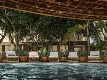 HERMOSO condo 2 hab, 2 piso TULUM   VESTIBULO, BAR, GIMNASIO