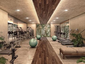 HERMOSO condo 2 hab, 2 piso TULUM   VESTIBULO, BAR, GIMNASIO