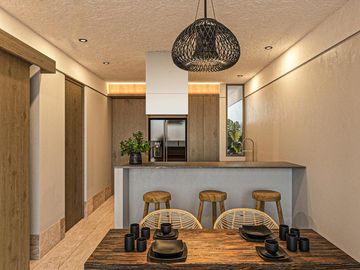 HERMOSO condo 2 hab, 2 piso TULUM   VESTIBULO, BAR, GIMNASIO