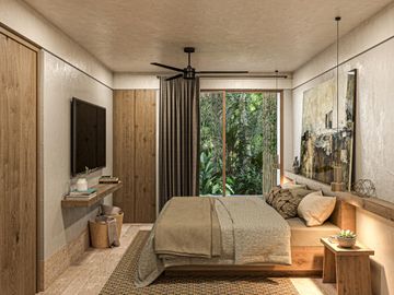 HERMOSO condo 2 hab, 2 piso TULUM   VESTIBULO, BAR, GIMNASIO
