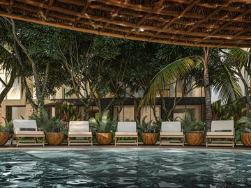 HERMOSO condo 2 hab, 2 piso TULUM   VESTIBULO, BAR, GIMNASIO