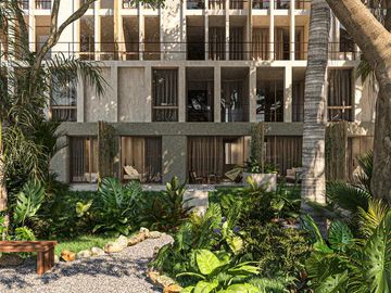HERMOSO condo 2 hab, 2 piso TULUM   VESTIBULO, BAR, GIMNASIO