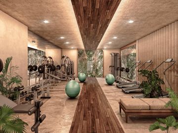 HERMOSO condo 2 hab, 2 piso TULUM   VESTIBULO, BAR, GIMNASIO