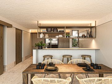 HERMOSO condo 2 hab, 2 piso TULUM   VESTIBULO, BAR, GIMNASIO