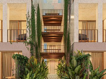 HERMOSO condo 2 hab, 2 piso TULUM   VESTIBULO, BAR, GIMNASIO
