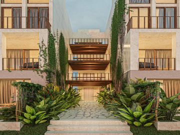 HERMOSO condo 2 hab, 2 piso TULUM   VESTIBULO, BAR, GIMNASIO