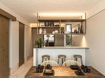 HERMOSO condo 2 hab, 2 piso TULUM   VESTIBULO, BAR, GIMNASIO