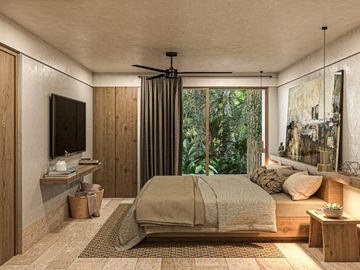 HERMOSO condo 2 hab, 2 piso TULUM   VESTIBULO, BAR, GIMNASIO