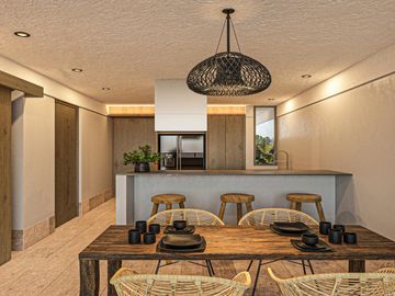 HERMOSO condo 2 hab, 2 piso TULUM   VESTIBULO, BAR, GIMNASIO