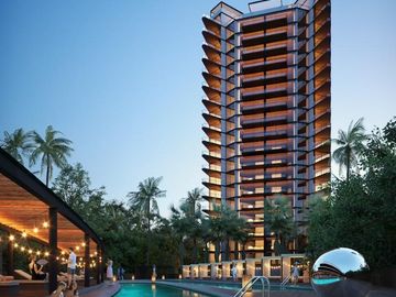 VENTA DEPARTAMENTO CANCUN 2 HAB CON TERRAZA PRIVADA INFINITYPOOL BAR CINE