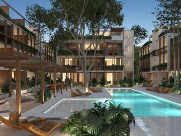 PREVENTA DEPARTAMENTO EN TULUM CON ALBERCA PRIVADA CERCA DE LA PLAYA /PLUSVALIA