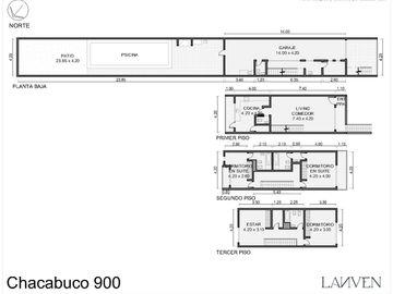 Venta casa estilo tríplex 5 ambientes con jardín y pileta en Vicente Lopez
