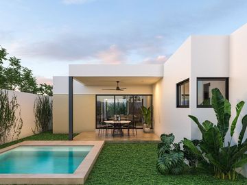 CASA 1 PISO  DE DOS RECAMARAS MODELO AUREA VENTA MERIDA CONKAL