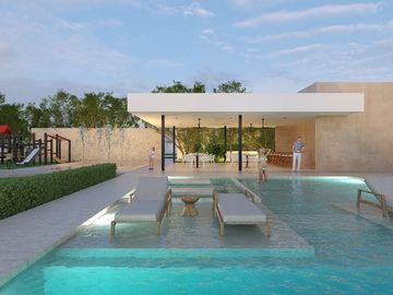 CASA 1 PISO  DE DOS RECAMARAS MODELO AUREA VENTA MERIDA CONKAL