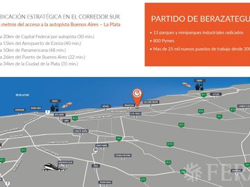 Venta de Terreno industrial en Parque Tecnologico e Industrial Intepark en Berazategui