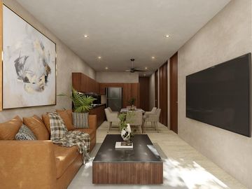 Departamento de 1 recámara con flex en venta en Montes de Amé, Mérida Norte.