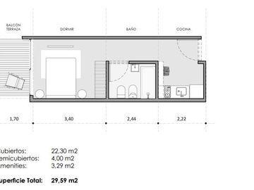 Venta Departamento Monoambiente con balcón en Almagro Lavalle 4000 En Pozo UF 403