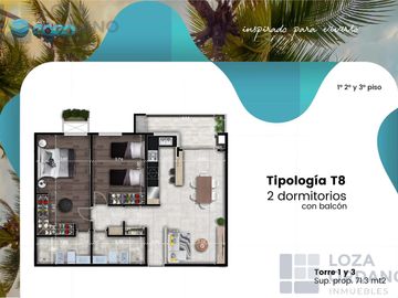 Departamento 2 dormitorios a estrenar con balcon