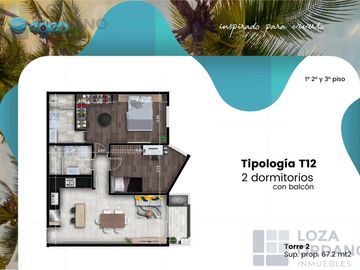 Departamento 2 dormitorios a estrenar con balcon