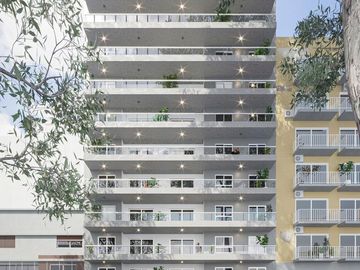 3 ambientes con balcón terraza con parrilla, dos dormitorios, dos baños y cocina completa - amenities