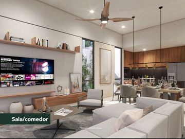 CASA EN VENTA EN MERIDA DE UNA PLANTA EN PRIVADA  FIORA CONKAL