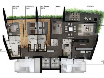EXCLUSIVO DEPARTAMENTO EN VENTA PARQUE LA MEXICANA 2 a 4 RECÁMARAS LUJO SANTA FE