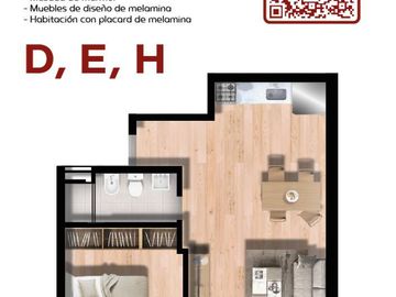 Departamento  un dormitorio al frente