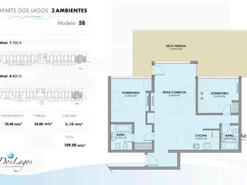 VENTA Depto 3 amb uf505 139m2 Dos Lagos Villa la Angostura