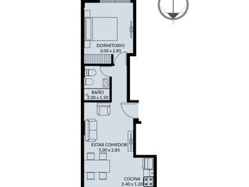 Departamento en construcción de un dormitorio Barrio Candioti Sur