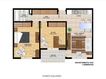 Departamento 1 dormitorio. A Estrenar. Edificio Paseo Gallesio, Zárate Centro