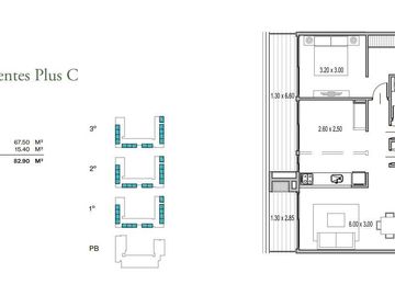 PRANA SAN ISIDRO- 2 amb. PLUS PB ,  opcional 3 ambientes