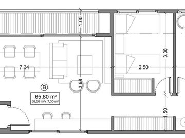 Departamento de tres ambientes en Venta en el Centro de Wilde