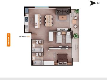 DEPARTAMENTO PREMIUM DE DOS DORMITORIOS VENTA SOLARIUM Y PARRILLERO CENTRO ROSARIO