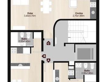 Amplisimo Depto - con COCHERA Y TERRAZA Exclusiva! Alquilado!