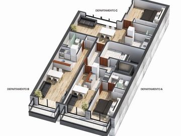 Amplisimo Depto - con COCHERA Y TERRAZA Exclusiva! Alquilado!