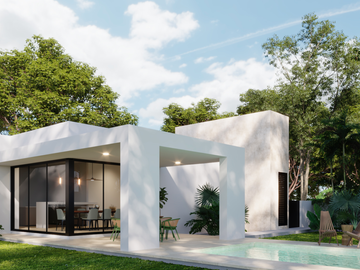 CASA EQUIPADA EN VENTA DE UNA PLANTA EN PRIVADA DZIDZIL-HA.