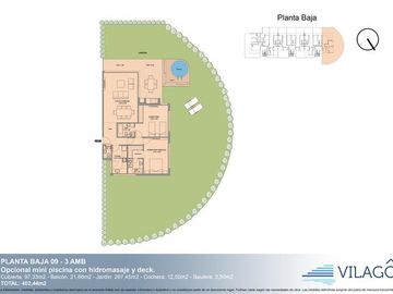 Venta departamento 3 ambientes con jardín en Nordelta