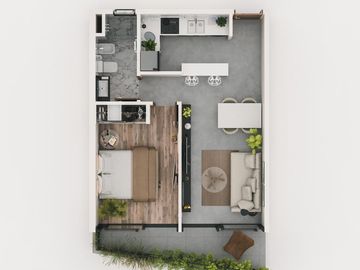 Departamento venta -1 dormitorios  - 46mts 2 totales - La Plata-pozo-emprendimiento.