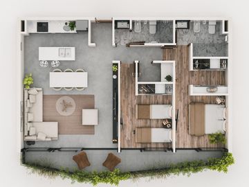 Departamento venta -1 dormitorios  - 46mts 2 totales - La Plata-pozo-emprendimiento.