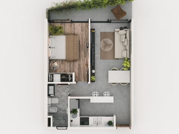 Departamento venta -1 dormitorios  - 46mts 2 totales - La Plata-pozo-emprendimiento.